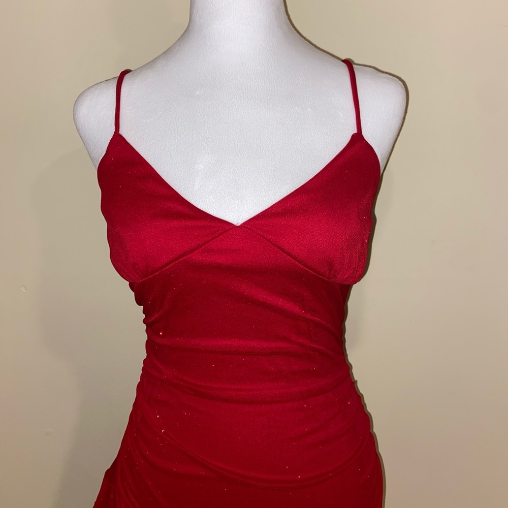 City Triangles Red Ruffle Mini Dress - Picture 4 of 7